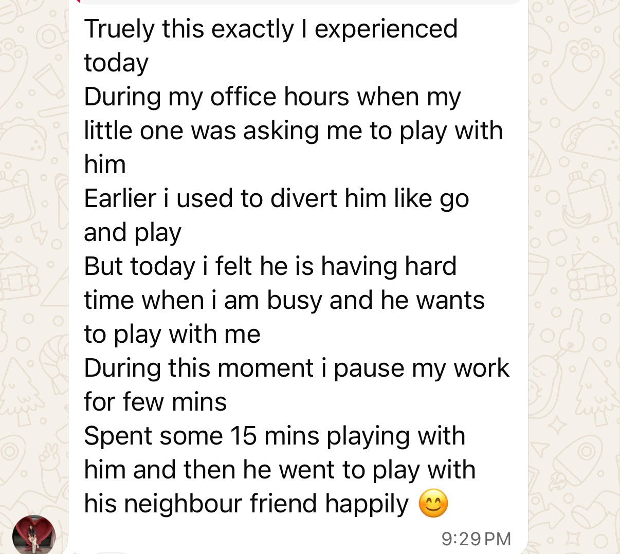 Message from a mother in the community 2
